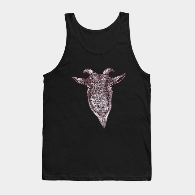 Goat head farm animal Tank Top by deadblackpony